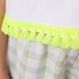 t-shirt boxy con nappine fluo