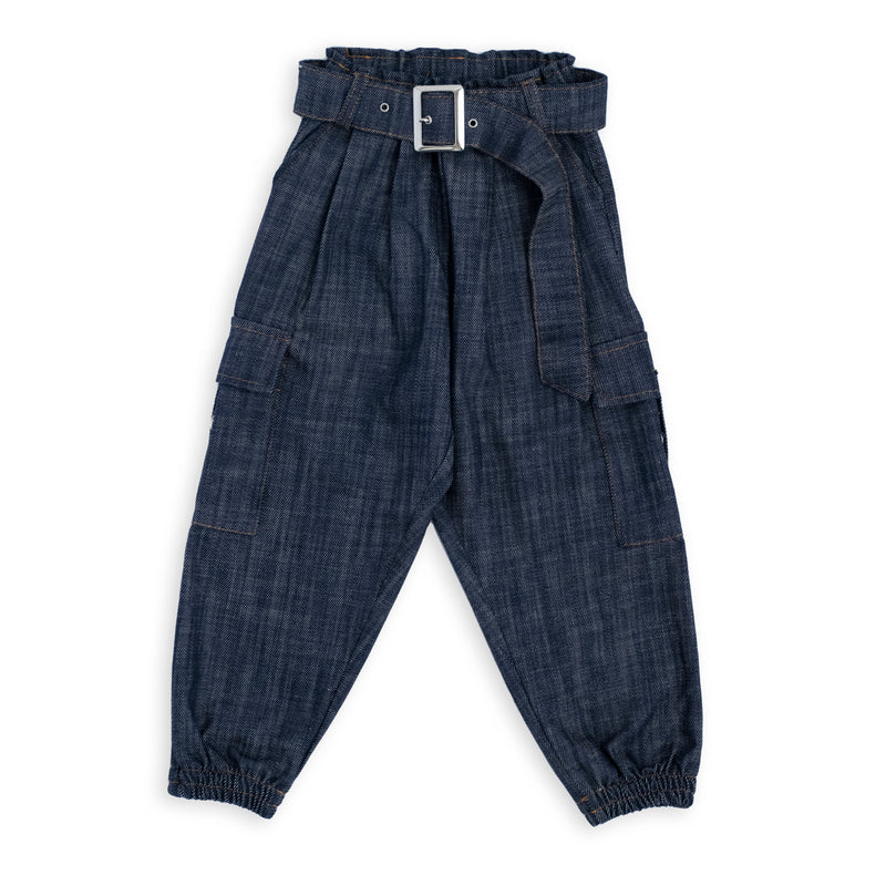 JEANS CARGO CON CINTURA