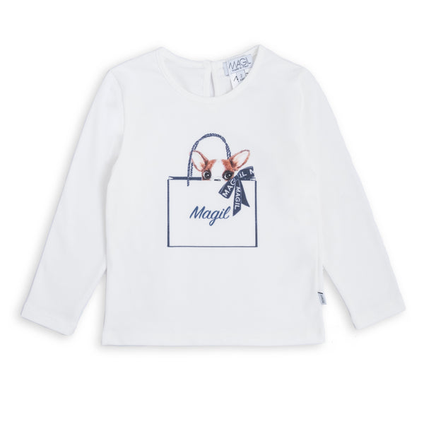 T-SHIRT STAMPA SHOPPER MAGIL E CAGNOLINO