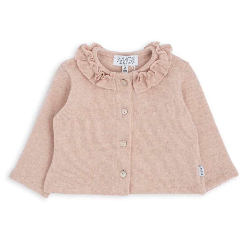 CARDIGAN CALDO COTONE COLLETTO ARRICCIATO