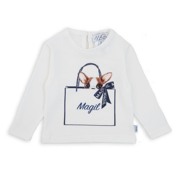 T-SHIRT STAMPA SHOPPER MAGIL E CAGNOLINO