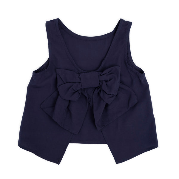 VISCOSE TOP WITH BACK BOW
