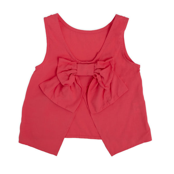 VISCOSE TOP WITH BACK BOW