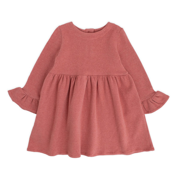 WARM COTTON DRESS WITH PETAL SLEEVES
