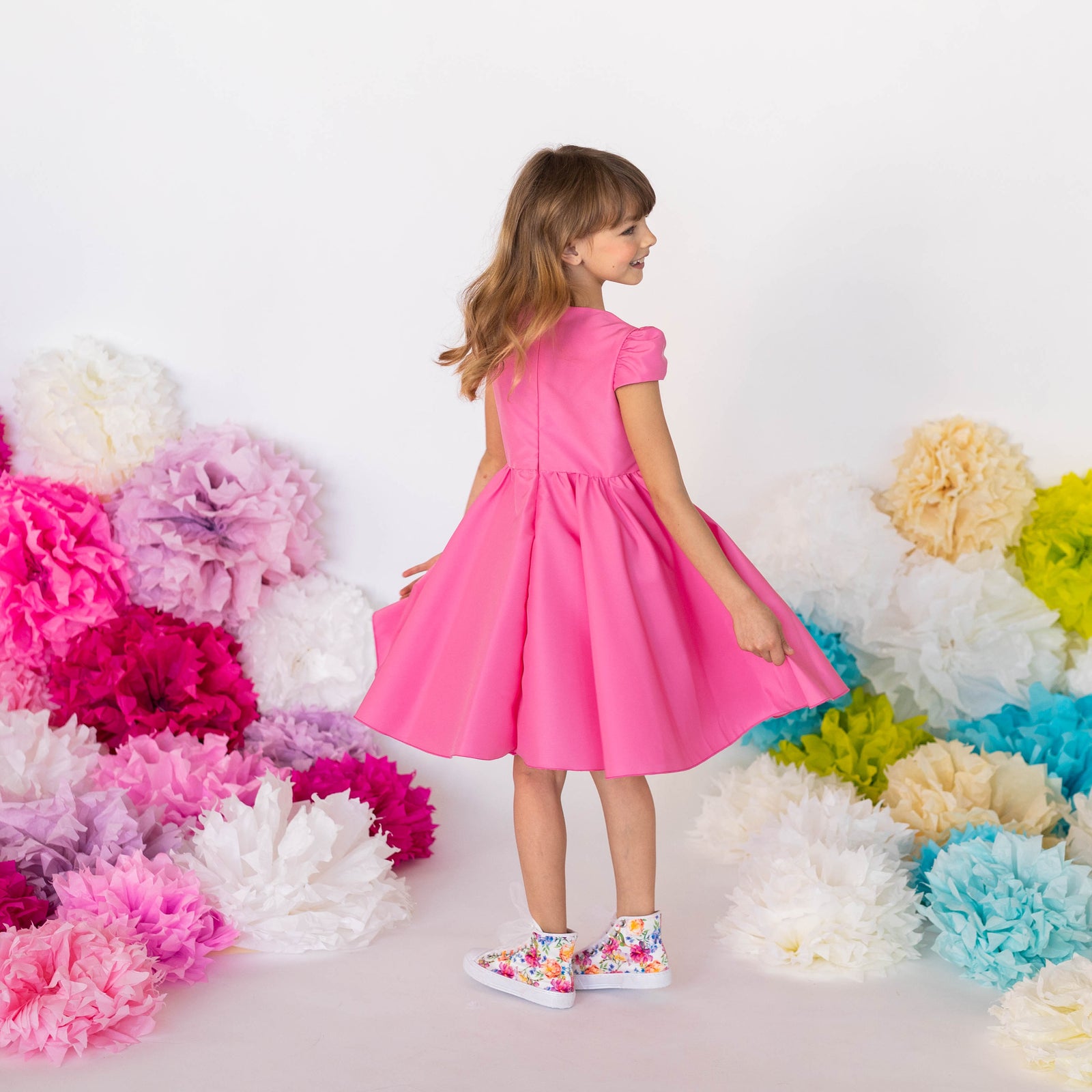 MIKADO DRESS WITH PUFF SLEEVE – Magil