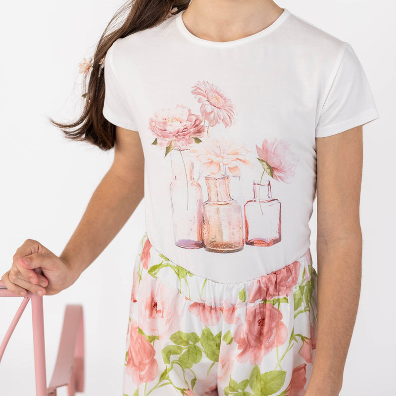 FLOWERS PRINT T-SHIRT – Magil - Main Image