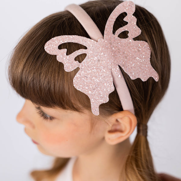cerchietto con farfalla glitter