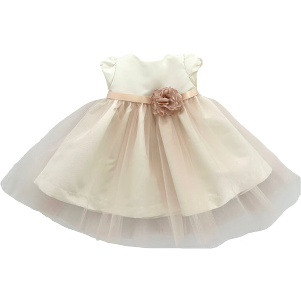 MIKADO FABRIC DRESS WITH PINK TULLE SKIRT