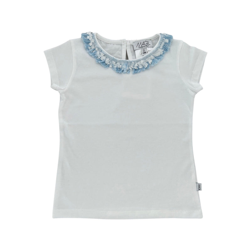 T-SHIRT FRANGIA AZZURRA AL COLLO