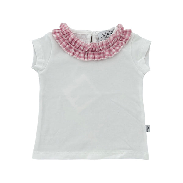 MICRO VICHY RUFFLE T-SHIRT