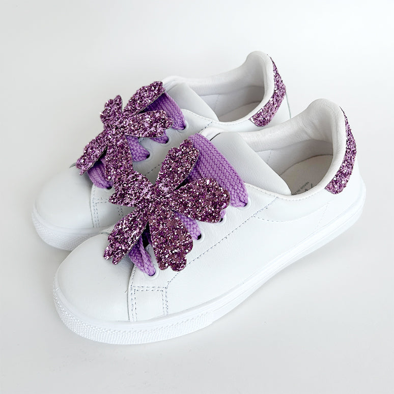 sneakers bassa con fiore glitter