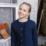 CARDIGAN CON ROUCHES VERTICALE