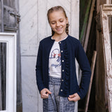 CARDIGAN CON ROUCHES VERTICALE
