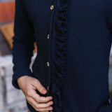 CARDIGAN CON ROUCHES VERTICALE