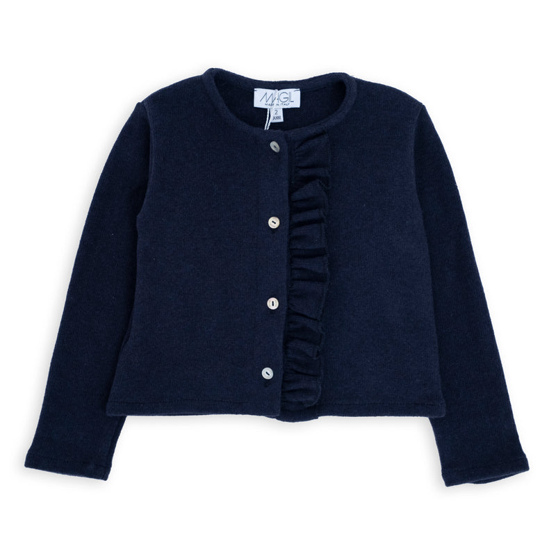 CARDIGAN CON ROUCHES VERTICALE