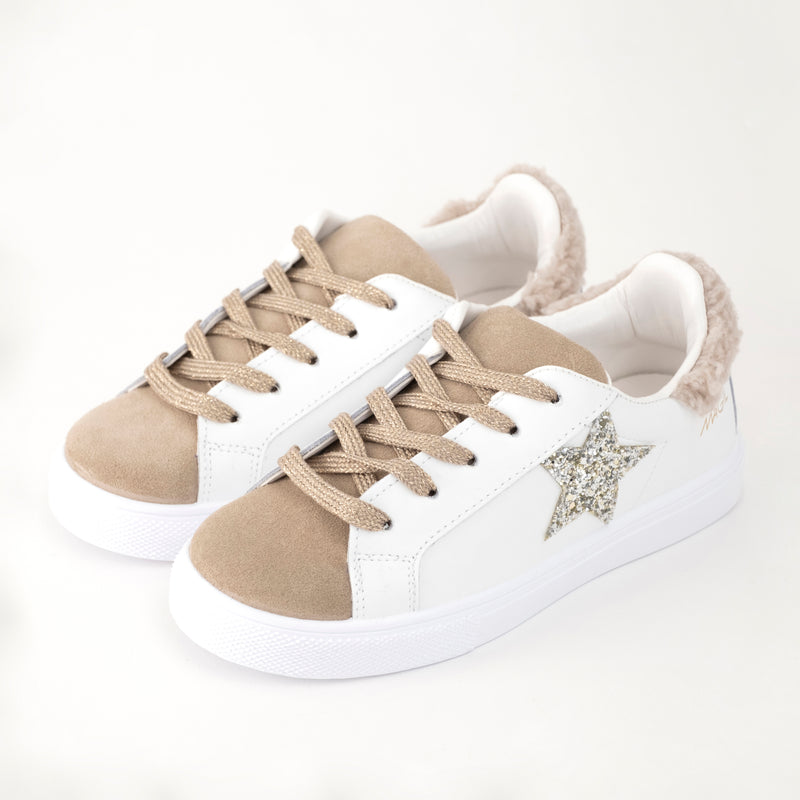 SNEAKERS CON STELLA GLITTER E ORSETTO