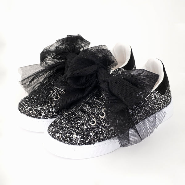 SNEAKERS GLITTER CON FIOCCO TULLE