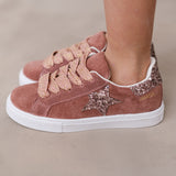 SNEAKERS SCAMOSCIATA CON STELLA GLITTER