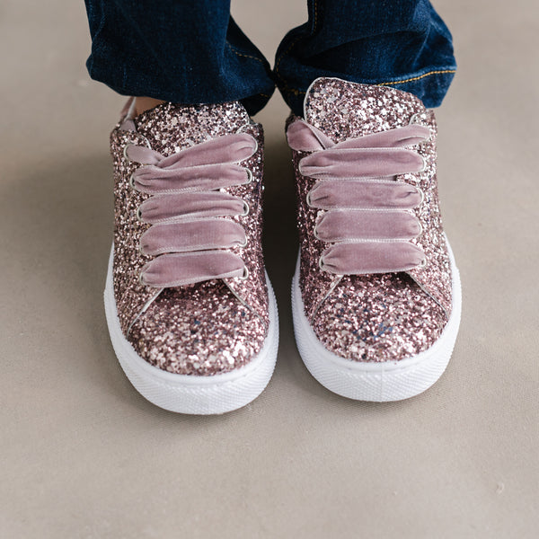 SNEAKERS GLITTER E VELLUTO