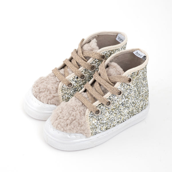 SNEAKERS GLIITER CON ORSETTO