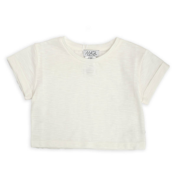 T-shirt crop in jersey fiammato