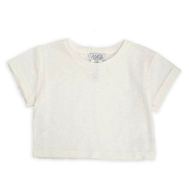 T-shirt crop in jersey fiammato