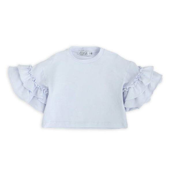 T-shirt con maniche con rouches