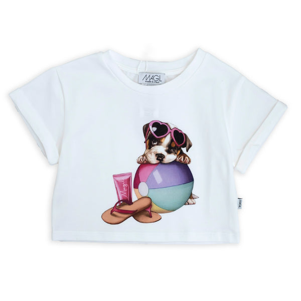 T-shirt stampa cagnolino