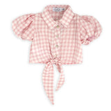 Camicia con nodo in vichy