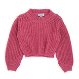 Pullover crop fettuccia punto largo