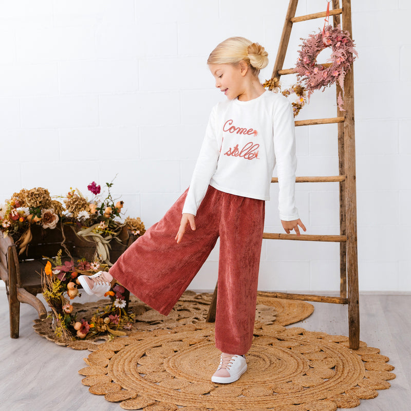 PANTALONE IN VELLUTO A CARAMELLA