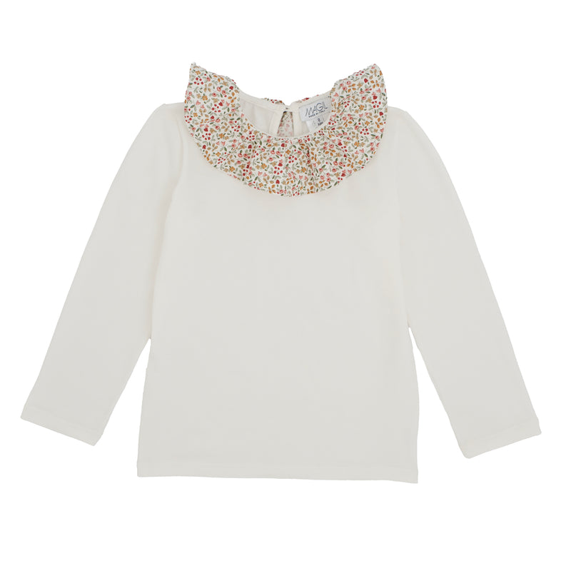 T-SHIRT COLLETTO FIORELLINO