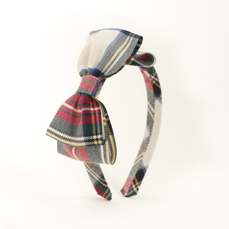 CERCHIETTO DOPPIO FIOCCO SCOZZESE ROSSO