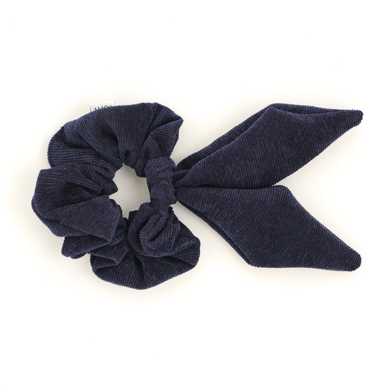 ELASTICO CON CODE VELLUTO BLU