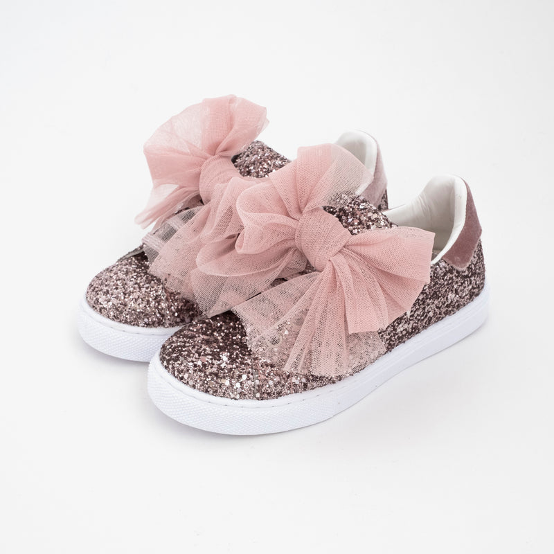 SNEAKERS GLITTER CON FIOCCO TULLE
