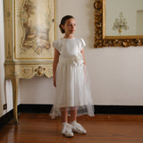 ABITO IN RASO GONNA ASIMMETRICA