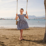 ABITO VICHY CON CUT-OUT E FIOCCO