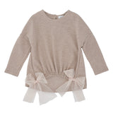 MAGLIA IN COTOCASHMERE CON FIOCCHI TULLE