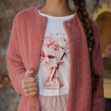 T- SHIRT STAMPA FIORI E PENNELLI