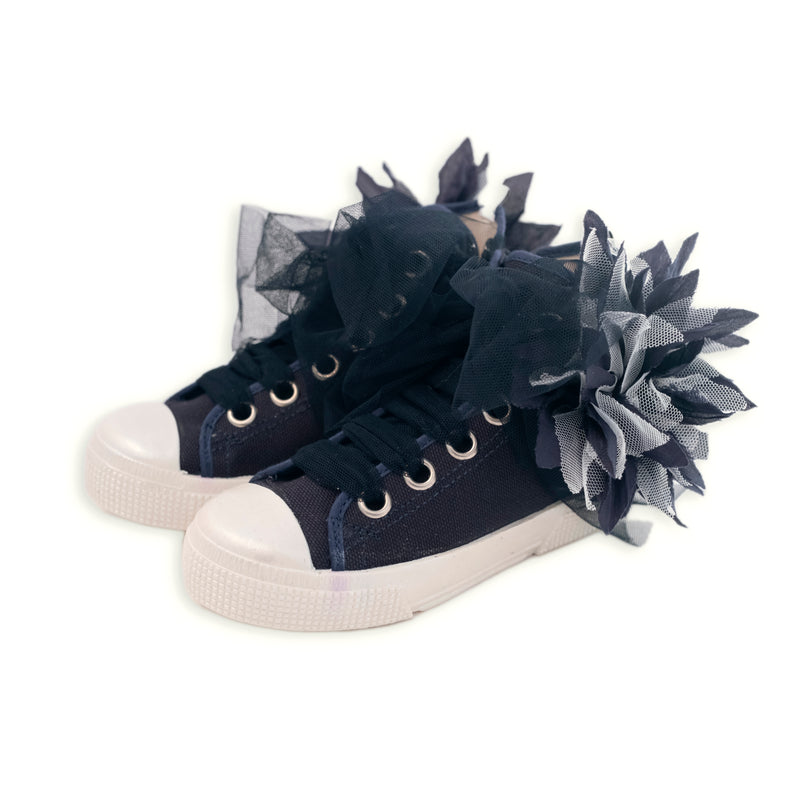 HIGH CANVA SNEAKERS WITH FLOWER