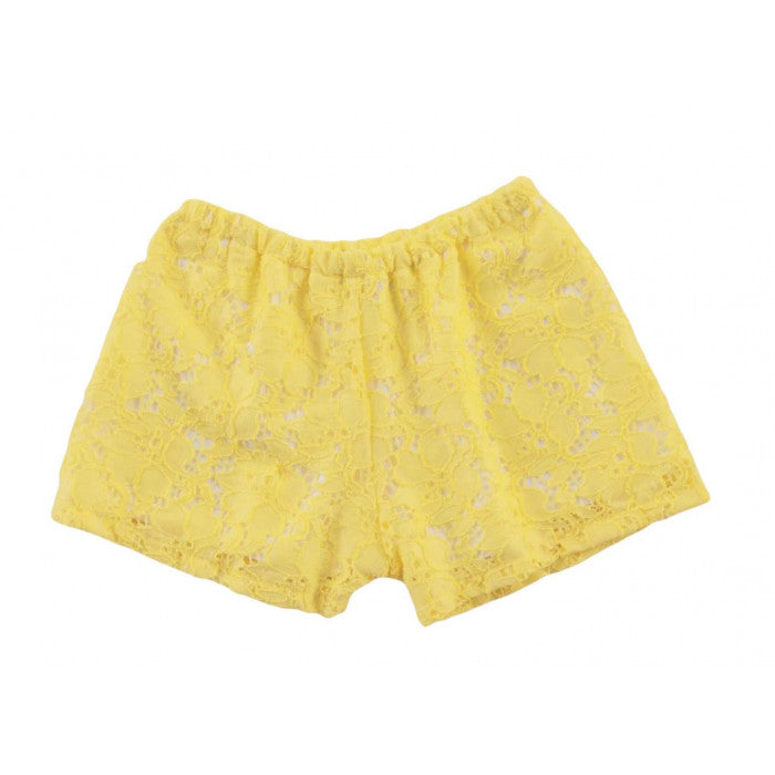 Yellow lace shorts