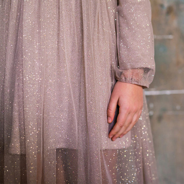Glitter tulle combined dress