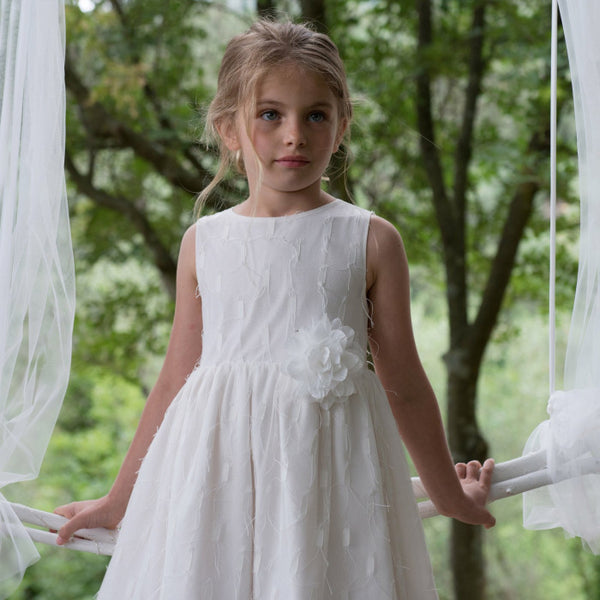 White worked tulle dress