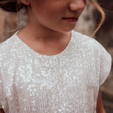 Sequin top with ruffles