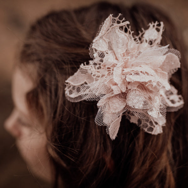 Pink lace hair clip