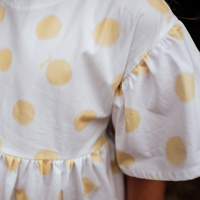 Yellow polka dot print dress