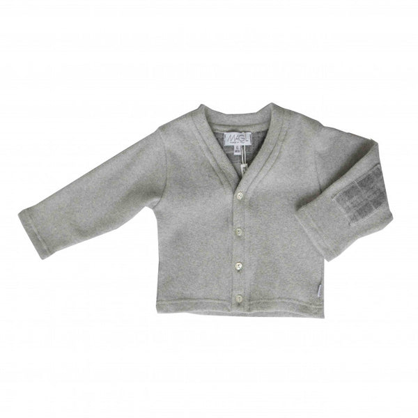 Light grey cardigan with patches
