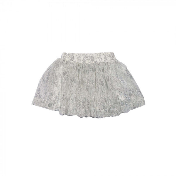 Silver lace skirt