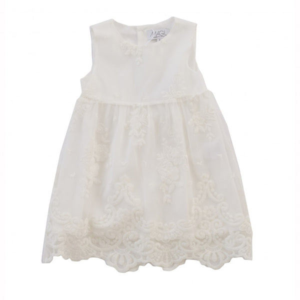 Embroidered lace baby dress