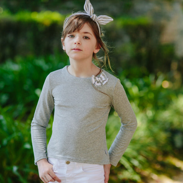 Light fleece jersey with bow